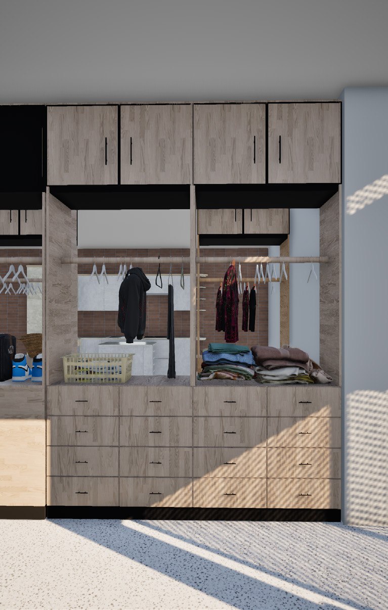 Render, wardrobe setting
