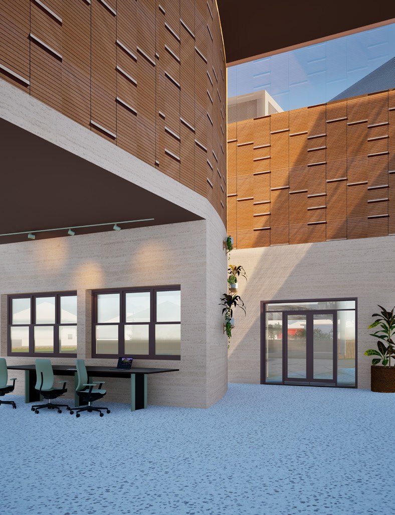 Render, courtyard