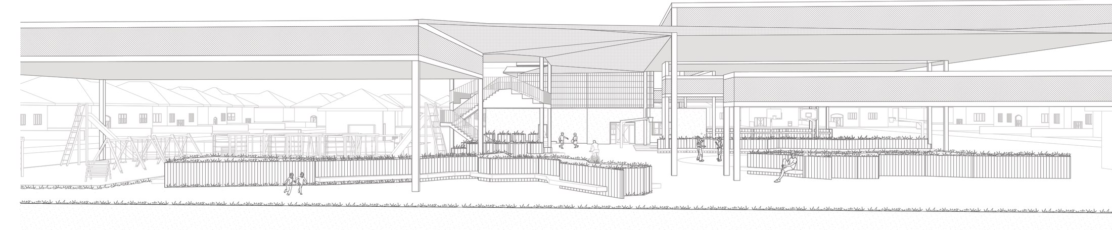 Perspective section, street edge